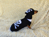 Knitted Pirate Dog Costume: Skull & Crossbones Sweater