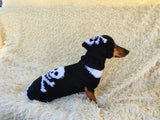 Knitted Pirate Dog Costume: Skull & Crossbones Sweater
