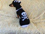 Knitted Pirate Dog Costume: Skull & Crossbones Sweater