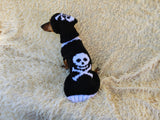 Knitted Pirate Dog Costume: Skull & Crossbones Sweater