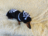 Knitted Pirate Dog Costume: Skull & Crossbones Sweater