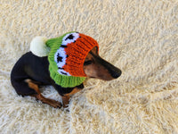 10 color Rainbow dog hat with sheep and pompom
