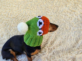 10 color Rainbow dog hat with sheep and pompom