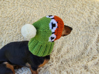 10 color Rainbow dog hat with sheep and pompom