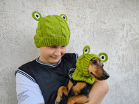 Frog Mommy and Dog Matching Hats:Halloween Pet hat Lover Set