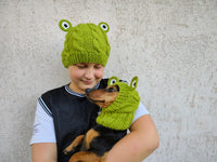 Frog Mommy and Dog Matching Hats:Halloween Pet hat Lover Set