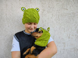 Frog Mommy and Dog Matching Hats:Halloween Pet hat Lover Set