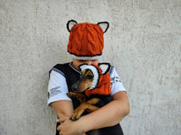 Fox Mommy and Dog Matching Hats:Halloween Pet Lover Hat Set