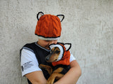 Fox Mommy and Dog Matching Hats:Halloween Pet Lover Hat Set