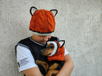 Fox Mommy and Dog Matching Hats:Halloween Pet Lover Hat Set