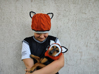Fox Mommy and Dog Matching Hats:Halloween Pet Lover Hat Set
