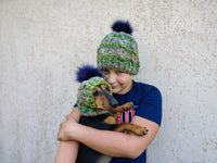 Matching Mother & Dog Knit Hat Snood Set