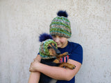Matching Mother & Dog Knit Hat Snood Set