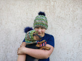 Matching Mother & Dog Knit Hat Snood Set