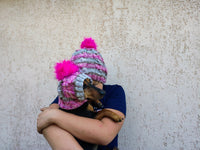 Matching Mother & Dog Knit Hat Snood Set