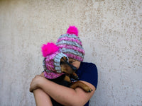 Matching Mother & Dog Knit Hat Snood Set