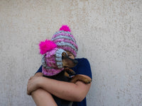 Matching Mother & Dog Knit Hat Snood Set