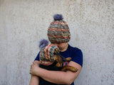 Matching Mother & Dog Knit Hat Snood Set