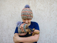 Matching Mother & Dog Knit Hat Snood Set