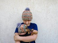 Matching Mother & Dog Knit Hat Snood Set