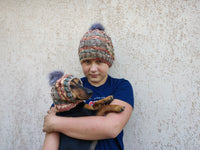 Matching Mother & Dog Knit Hat Snood Set