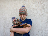 Matching Mother & Dog Knit Hat Snood Set