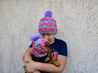 Matching Mother & Dog Knit Hat Snood Set