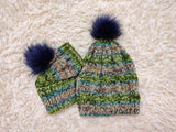 Matching Mother & Dog Knit Hat Snood Set