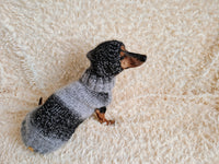 Mohair Dog Sweater and Hat Set: Warm Winter Dachshund Suit