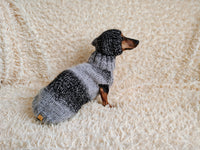Mohair Dog Sweater and Hat Set: Warm Winter Dachshund Suit