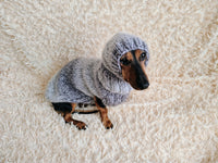 Mohair Dog Sweater and Hat Set: Warm Winter Dachshund Suit