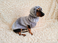 Mohair Dog Sweater and Hat Set: Warm Winter Dachshund Suit