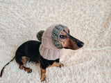 Alpaca Wool Dog Hat With Pompom