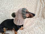 Alpaca Wool Dog Hat With Pompom