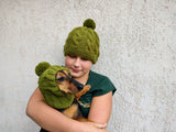 Mother & Dog Matching Knit Hat Snood Set