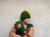 Dino Mommy and Dog Matching Hats:Halloween Pet hat Lover Set