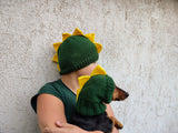 Dino Mommy and Dog Matching Hats:Halloween Pet hat Lover Set