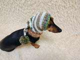 Knitted Dog Christmas Elf Hat with Pompom: Pet Xmas Photo Prop