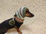 Knitted Dog Christmas Elf Hat with Pompom: Pet Xmas Photo Prop
