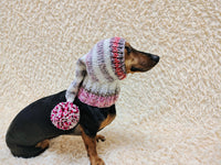Winter Knitted Dog Clothes Hat with Pom Pom, christmas santa hat for dog, santa hat for dachshund