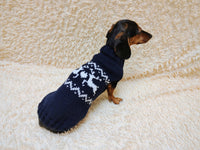 Christmas dog sweater with reindeer Norwegian pattern jumper for dachshund