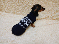 Christmas dog sweater with reindeer Norwegian pattern jumper for dachshund