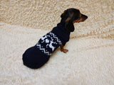 Christmas dog sweater with reindeer Norwegian pattern jumper for dachshund