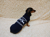 Christmas dog sweater with reindeer Norwegian pattern jumper for dachshund