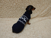 Christmas dog sweater with reindeer Norwegian pattern jumper for dachshund
