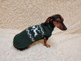 Christmas dog sweater with reindeer Norwegian pattern jumper for dachshund