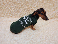 Christmas dog sweater with reindeer Norwegian pattern jumper for dachshund