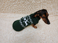 Christmas dog sweater with reindeer Norwegian pattern jumper for dachshund