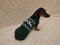 Christmas dog sweater with reindeer Norwegian pattern jumper for dachshund