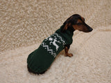 Christmas dog sweater with reindeer Norwegian pattern jumper for dachshund